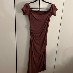 Lulu’s Ruched Mauve OTS Dress S